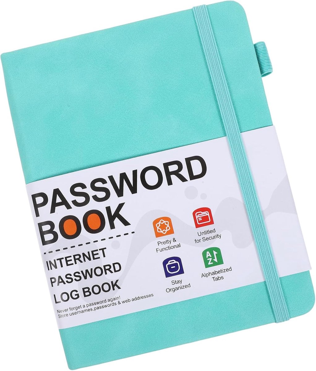 Wachtwoordboek met Alfabetische Tabbladen voor Senioren Overzichtelijke Organizer voor Website-adressen Online Winkelen Telefoonnummers Veilig Logboek voor Persoonlijke Gegevens