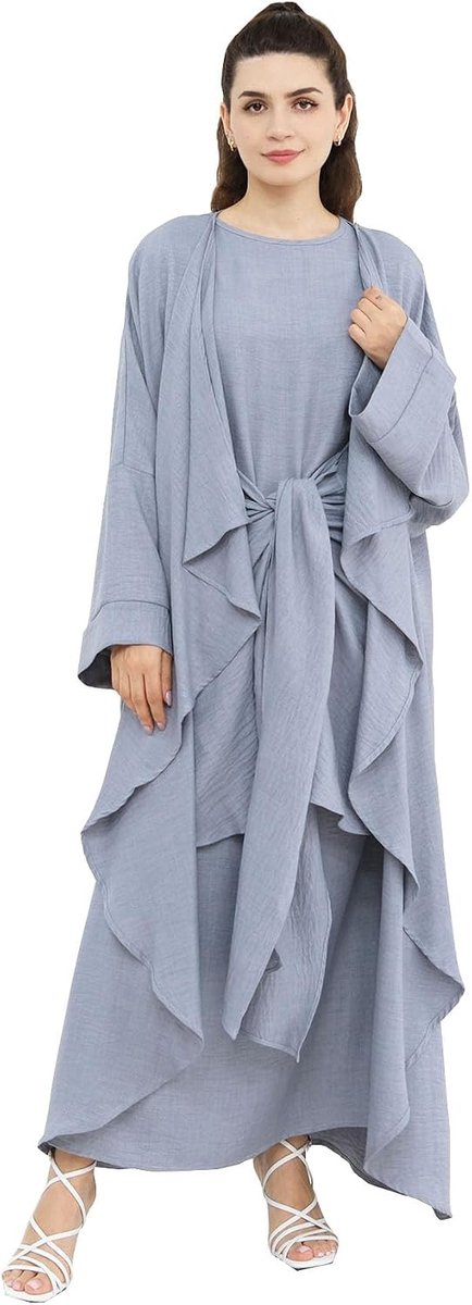 Islamitische Gebedskleding Traditionele Moslim Kost¹me Dagelijks Maxi-Jurk Zachte Dubai Reizen 2 Stuks Kleding Suit(? Mouwloze Jurk Vest)