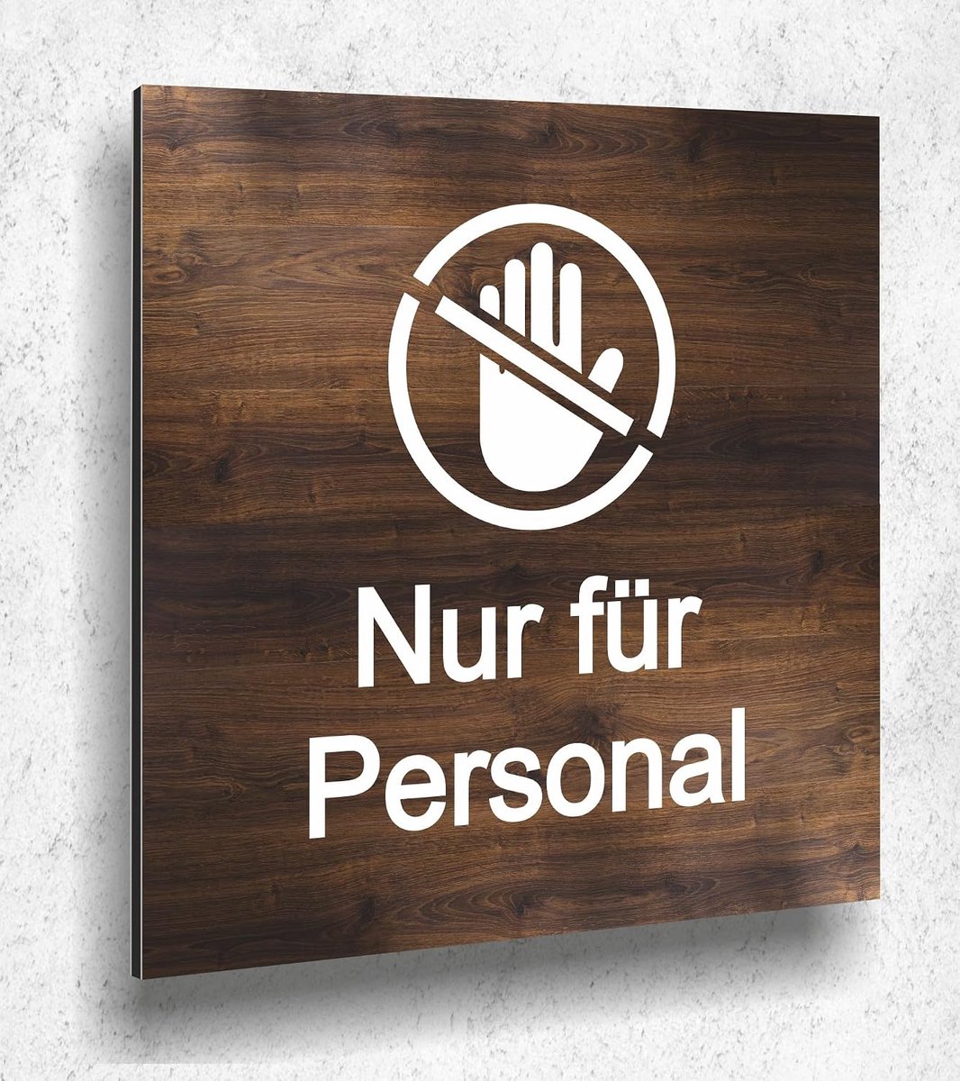 alleen personal houtlook eiken donker dames heren hout UV print 12 x 12 cm - 3 mm aluminium composiet - Made in Germany art.nr. E 2138