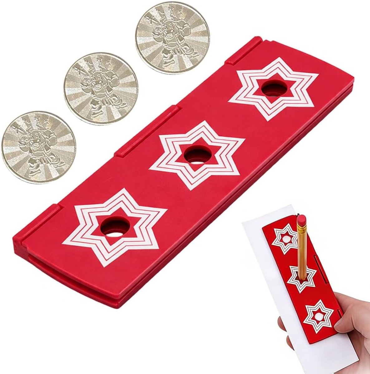 1 Set Kit Magia Per Feste Moneta Perforata Con 3 Monete Plastica Zauberrequisiten Per Spettacolo Di Perforazione Monete Per Principianti Rosso