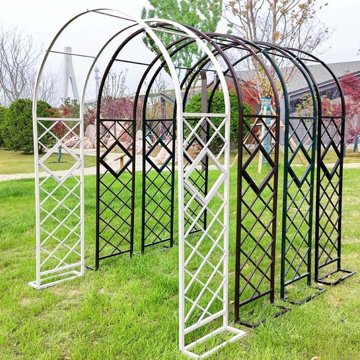 Rozenboog van metaal, stabiel, voor klimplanten, 140cm - 380cm hoog