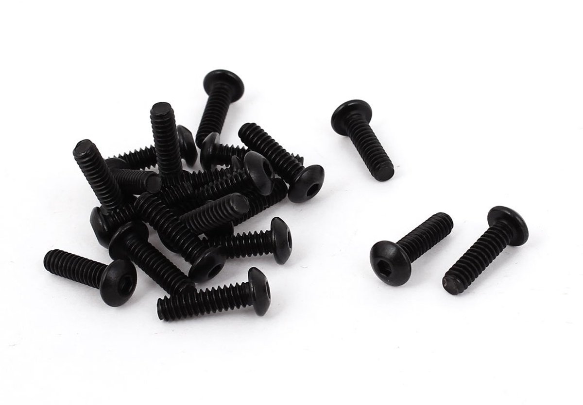 6#-32 x 1/2" UNC Legering Staal Hex Socket Knop Hoofd Schroeven Zwart 20 Stks