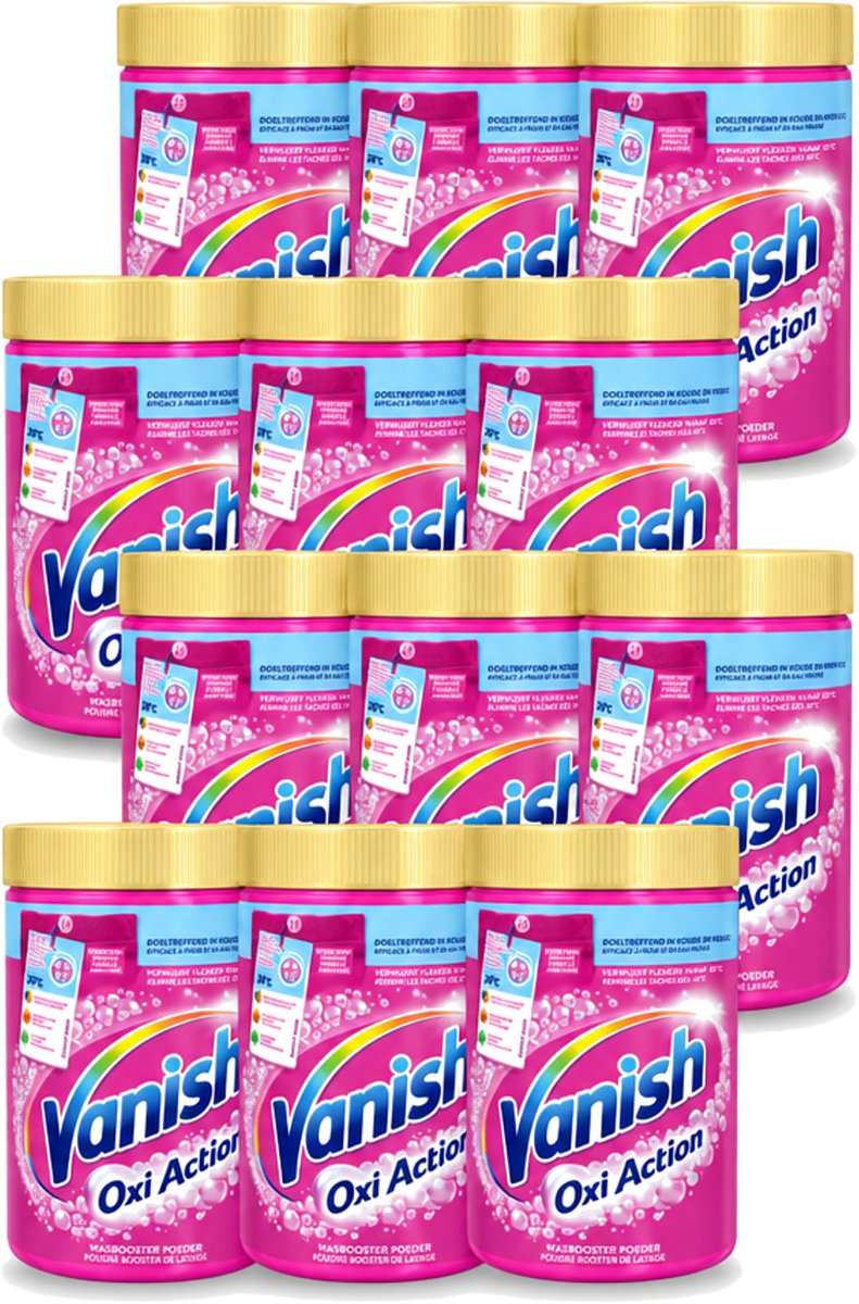 12 x Vanish – Wasbooster Poeder – Oxi Action Gekleurde & Witte Was – 710 g - Voordeelverpakking - 12 stuks