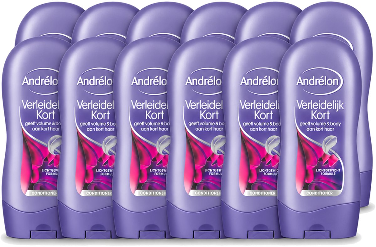 12 x Andrélon - Verleidelijk Kort - Conditioner - Voor Kort Haar - 300 ml - Voordeelverpakking - 12 stuks