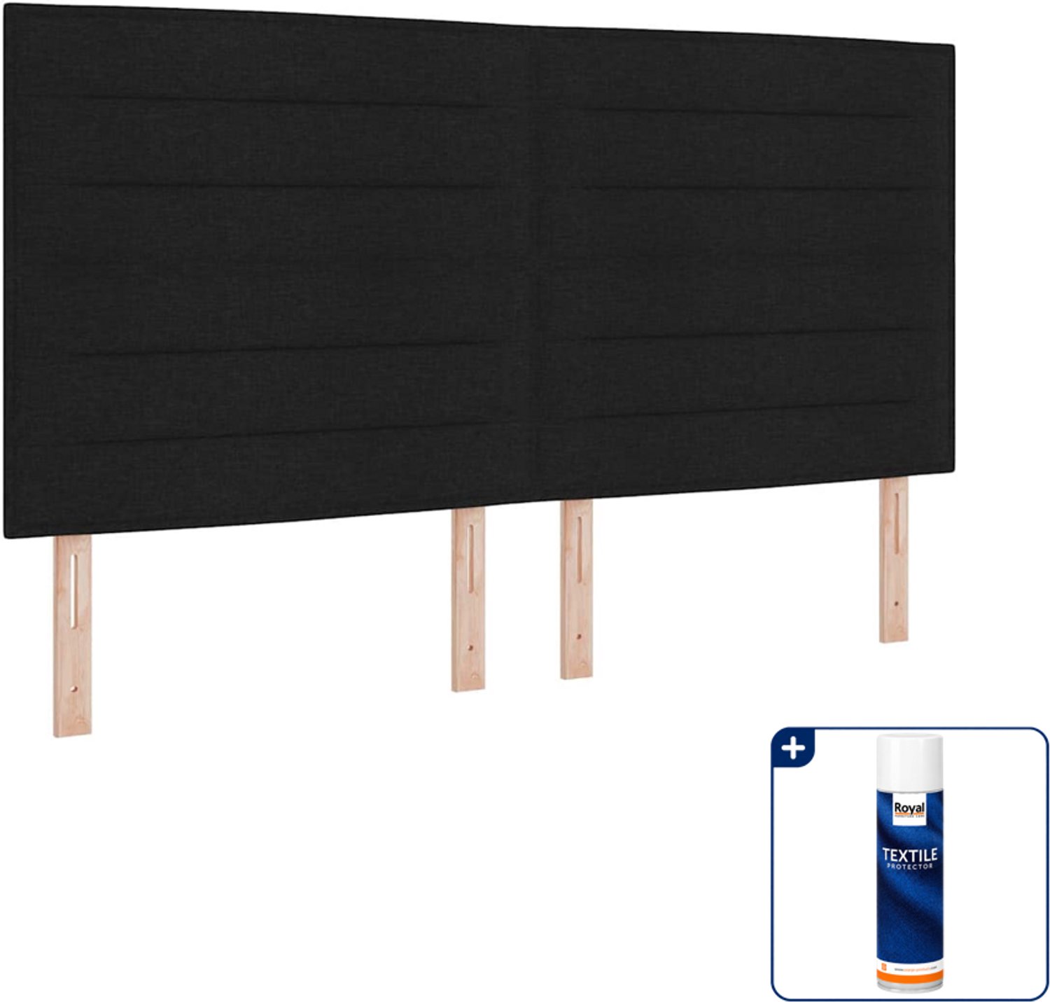 vidaXL boxspring met matras en led - Kingsize - 180 x 200 cm - Zwart - Inclusief textielbeschermer 500 ml