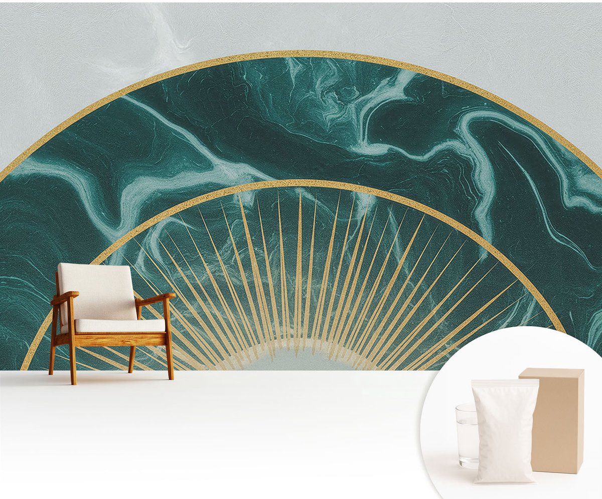 Wallfluent Fotobehang - Grijs Vliesbehang - 416x254 cm - Elegant Marmer Muurschildering - Slaapkamer behang Abstractie - Fotobehang Vlies - Slaapkamer behang