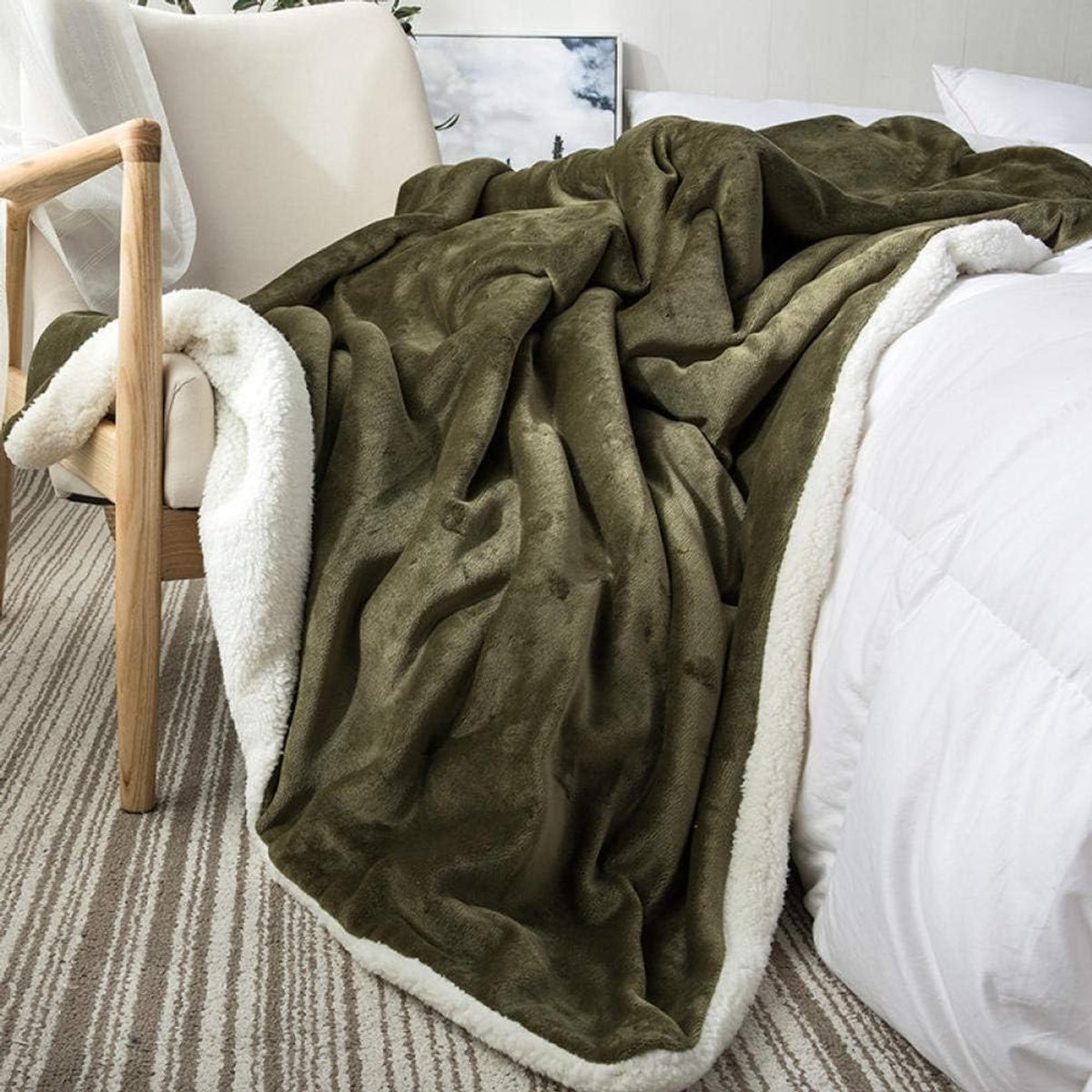 Graden van comfort gewogen deken queen size voor volwassenen - gelijkmatige gewichtsverdeling met premium glaskralen | Warme zware deken voor gebruik door één persoon -16_160 * 200 cm
