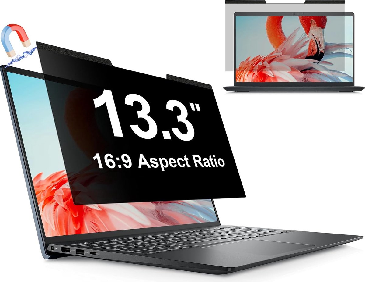 Privacy Filter 13.3 Inch 16:9, Laptop Screen Filters met HP/Dell/Acer/Thinkpad/ASUS/Sony, Installazione Immediata, Verwijderbare Beschermfolie 16:9