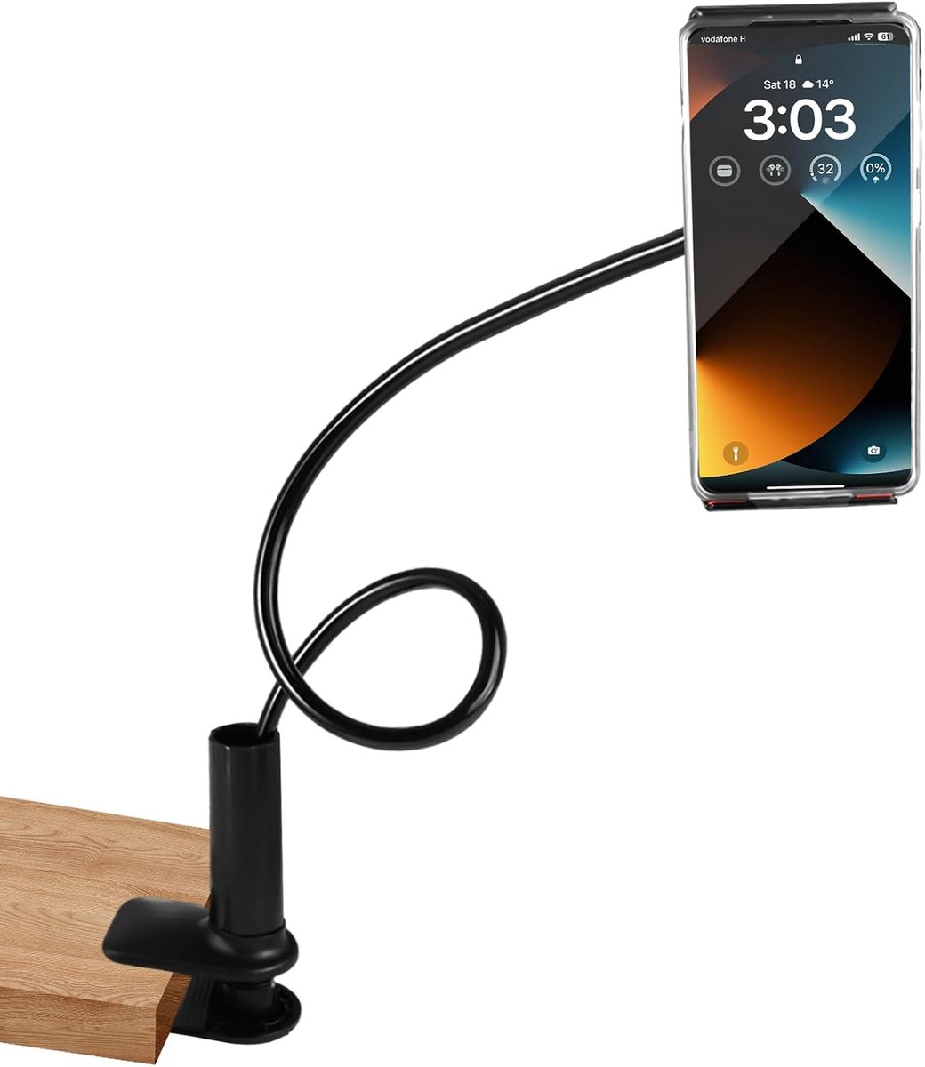 75 cm lange zwanenhals tablethouder, klem telefoon bedhouder