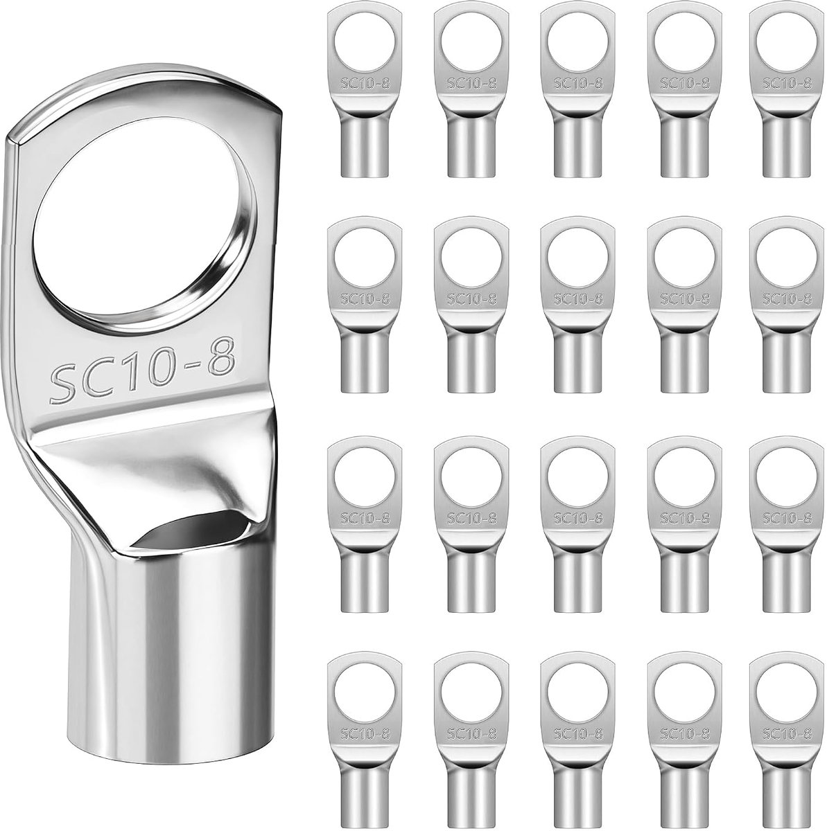 20 stuks, vertind koper, 10 mm², M8 SC10-8, ringbuis