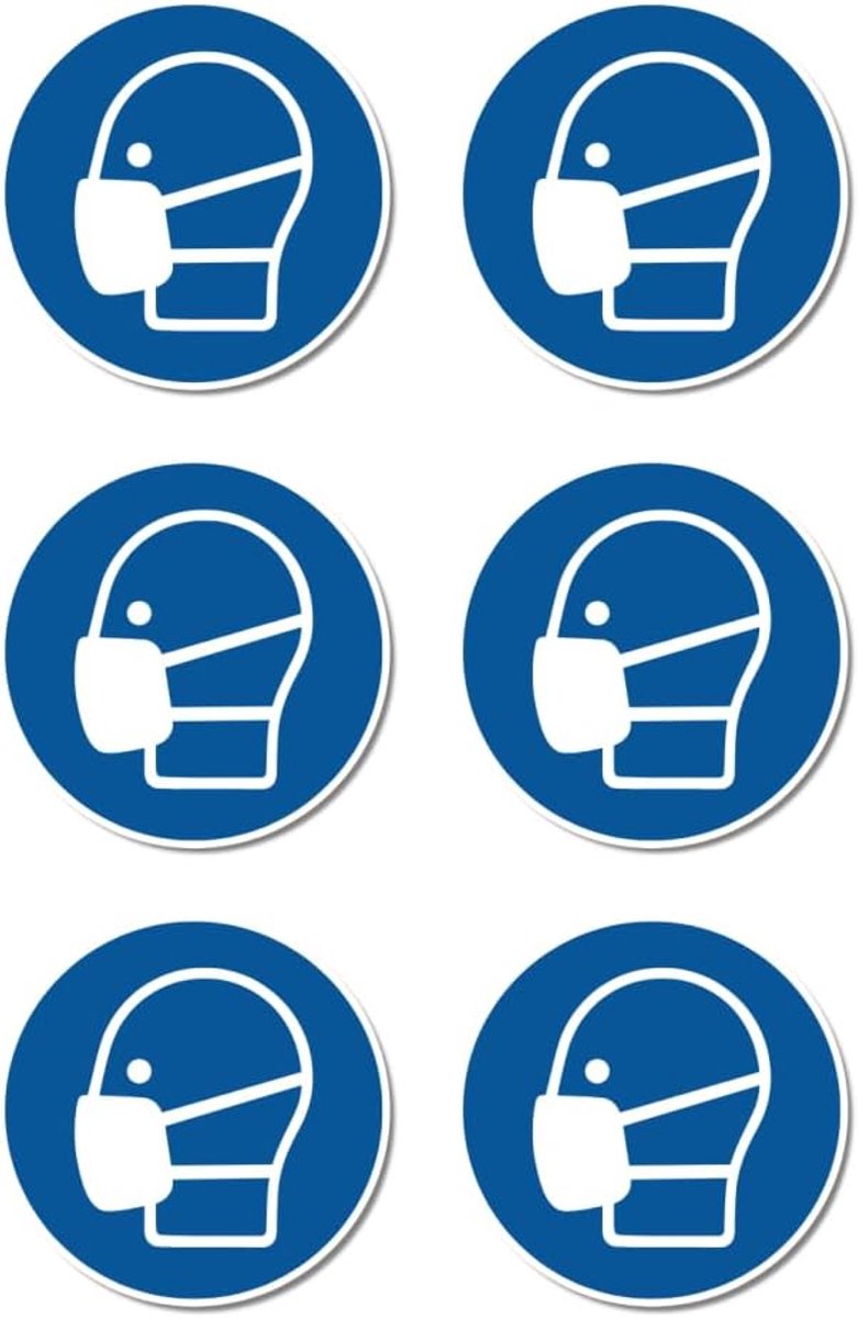 Gebruik: M016 - DIN EN ISO 7010 / ASR A1.3 - stickers: Ø 5 cm, 6 stuks