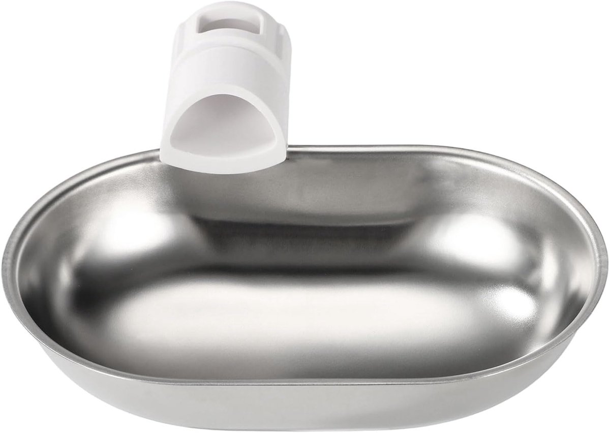 Waterfontein Huisdieren, Roestvrij Staal Automatische Waterdispenser Huisdieren Afvalwaterscheiding Voeder Drinkbak voor YSJ250424US Katten Kleine Honden (Zilver)