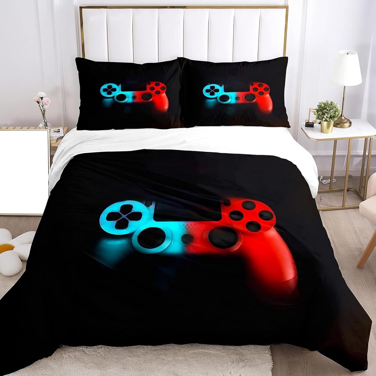 Kinderbeddengoedset Retro Gamepad 220 x 240 cm Dekbedovertrek en Kussensloop Microvezel