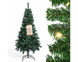 Herbruikbare kunstkerstboom met dennenappels en besneeuwde toppen, PVC-boom, 180 cm