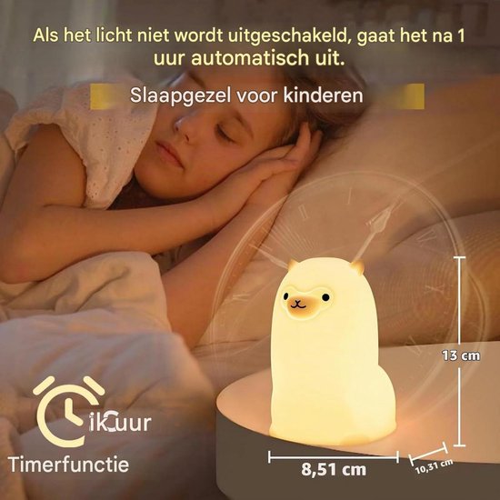 Dierenvormig Nachtlicht - Schattig Siliconen Lampje - LED Nachtlamp - 7-Kleuren Verloop - 1-Uurs Timer - BPA-Vrij Siliconen - Zacht En Wasbaar - Veilig Voor Kinderen En Ouderen - 1 Stuk van Longziming — afbeelding 5