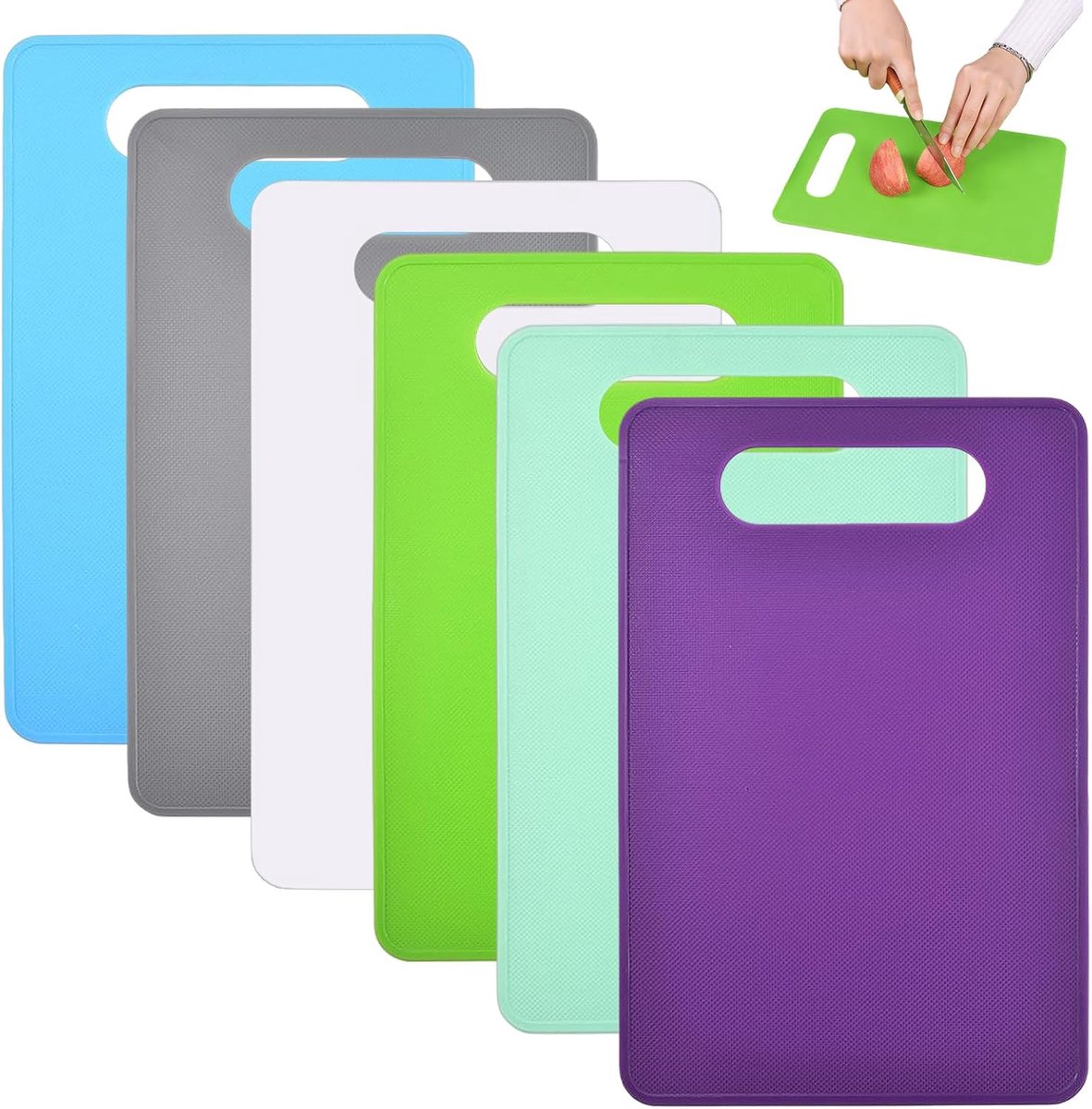 6 Kunststof Snijplankjes Antislip, 29X19cm Vaatwasmachinebestendig Bpa-Vrij