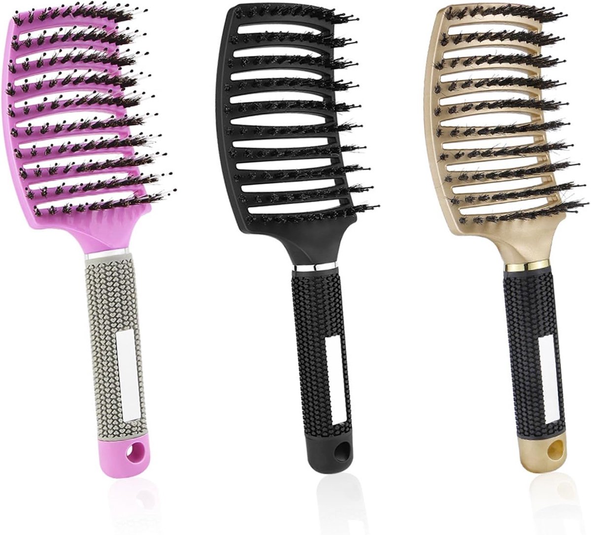 Haarborstels, wildzwijnharen, ontwarringsborstel, haarborstel zonder trekken, ontwarrende wildzwijnharen, haarstyling borstel, voor dames en heren