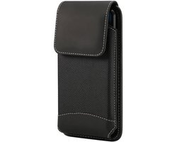 Cover Verticaal Leer en Nylon voor ZTE nubia Z70S Ultra (2025) - Zwart