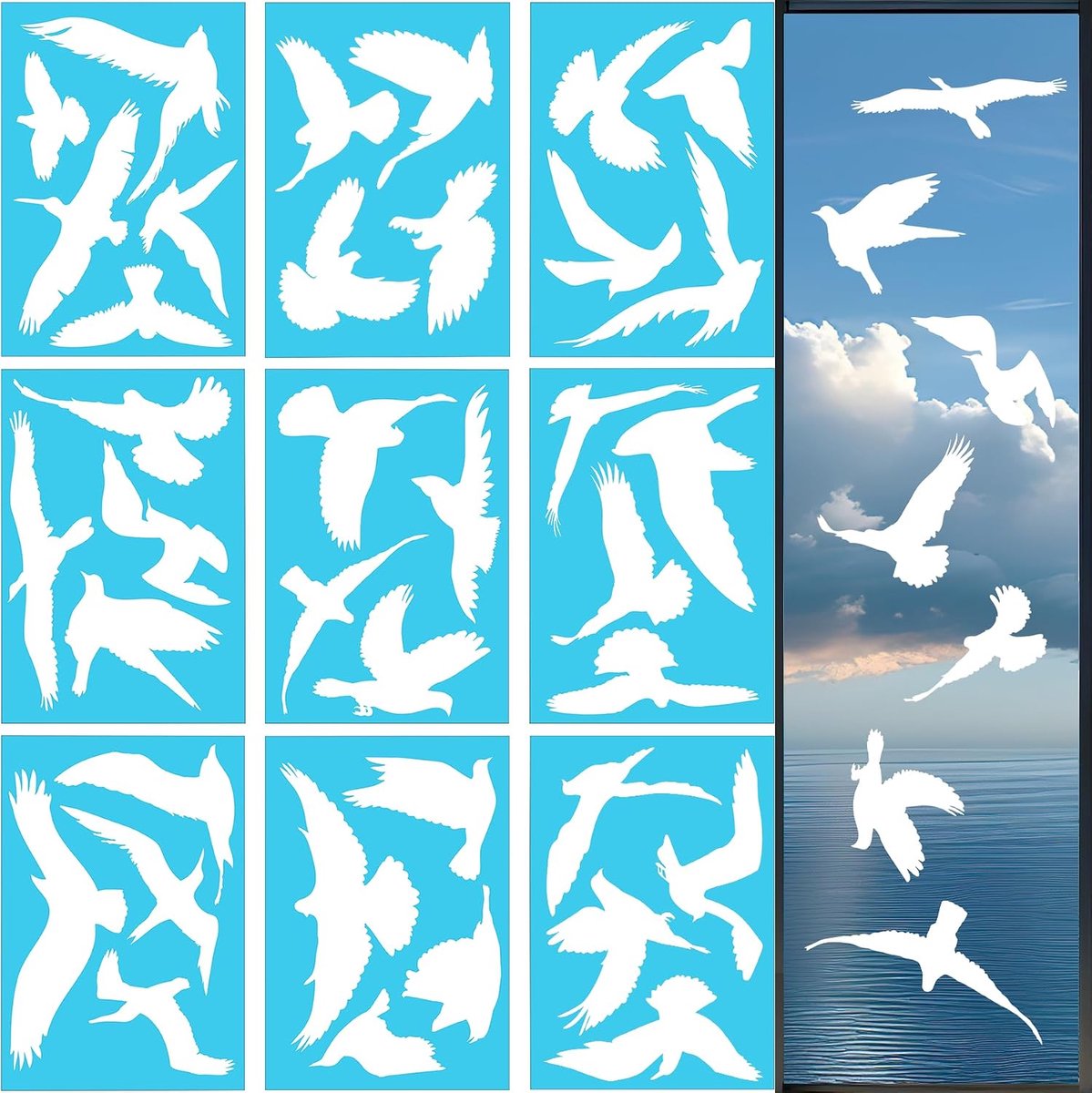 Raamstickers ter voorkoming van vogelbotsingen (wit)