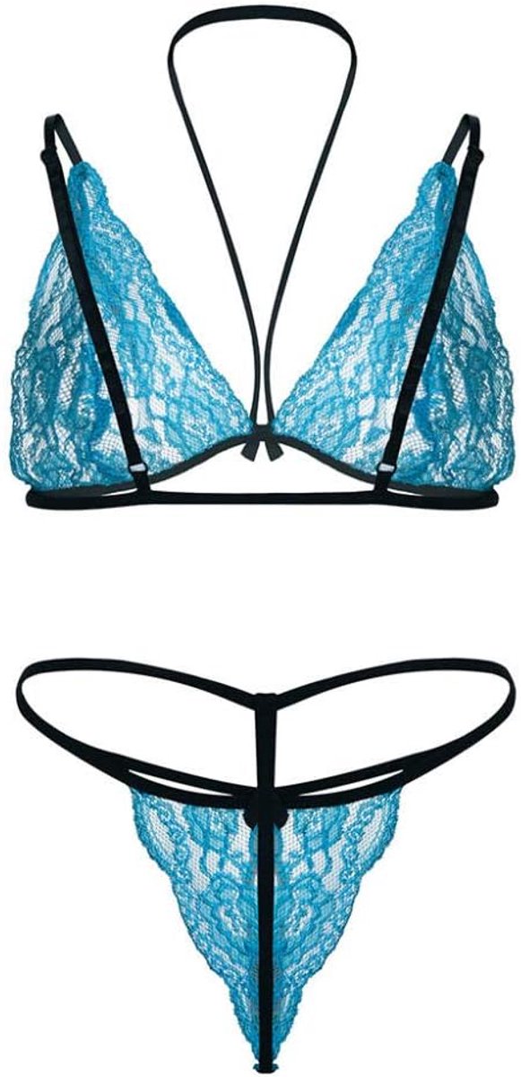 Lingerie & ondergoed Vrouwen Kanten Beha G-String Lingerie Hol Nachtkleding Sexy Transparant Kostuum