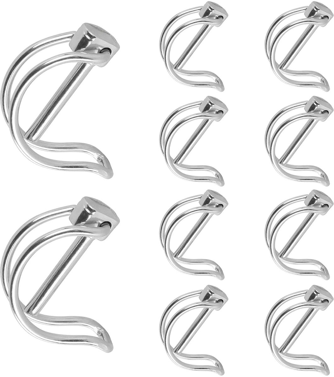10 stuks, 8 x 45 mm met vergrendeling, klapsplint, splint, zekeringspen, voor boerderij, gazon, tuin