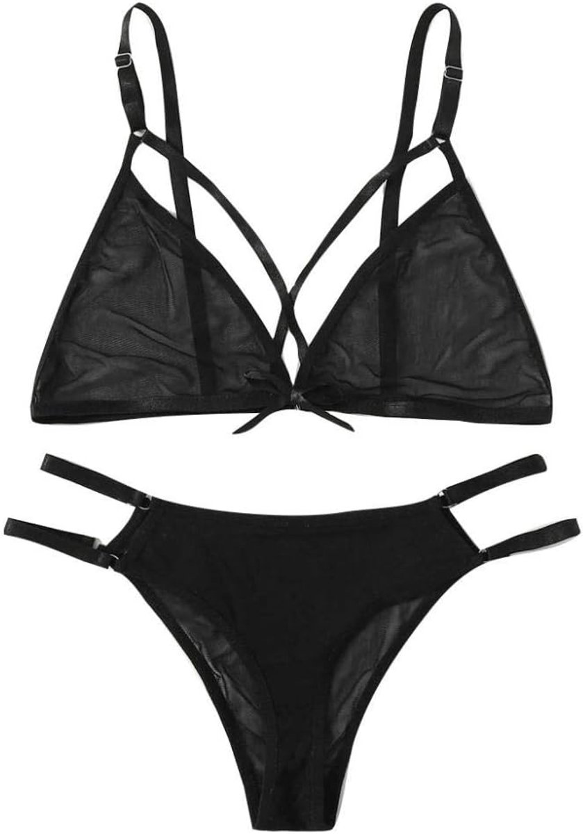 Sexy Lingerie Nachtkleding Vrouwen Kostuums Erotische Beha G-String Ondergoed Hol
