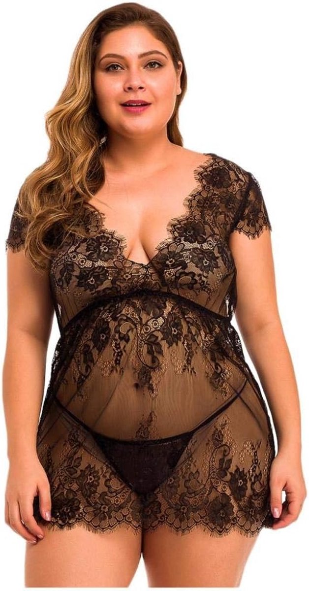 Babydolls, nachtjaponnen & negligés Vrouwen Kostuums Kanten Beha Sexy Lingerie Ondergoed Holle Ruglooze Transparante Verleiding Erotische Lingerie Porno Mujer Nachtkleding Hot