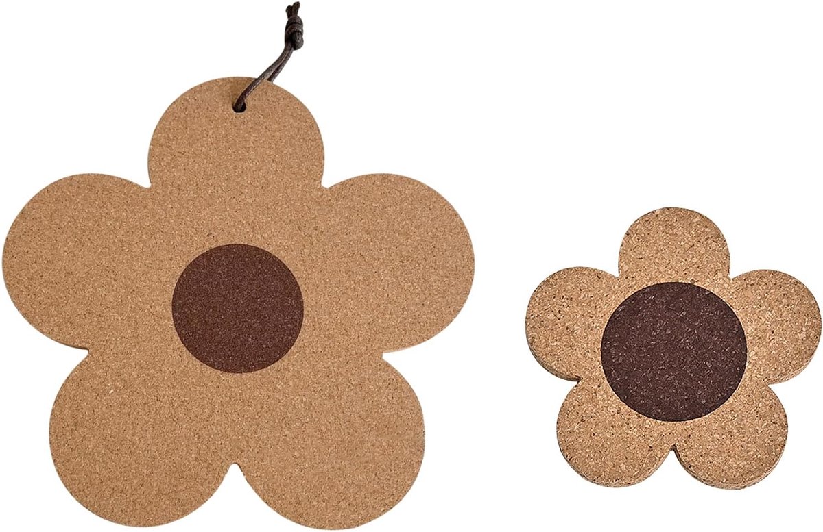 2 stuks onderzetters in de vorm van bloemen, mok mat voor salontafel, houten tafel, onderzetterset voor tafelbescherming