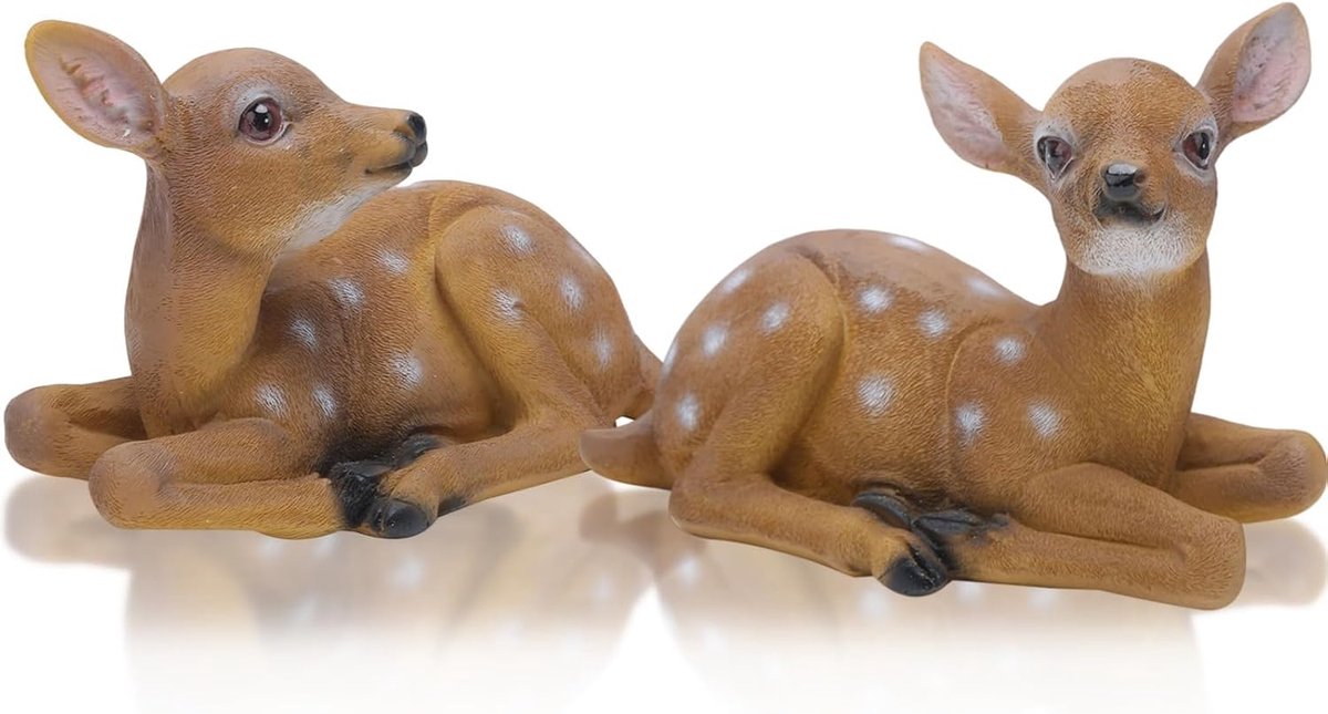 Beelden, Hertenbeeldjes, Mooie Tuindierenbeelden, Buitendierenbeelden Sculptuurdecoratie, voor Tuintuinstandbeeldornament