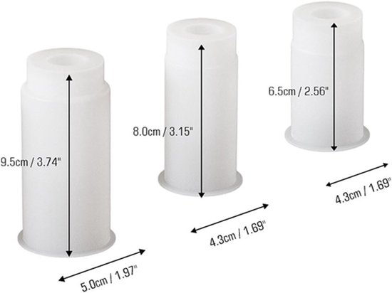 3 stuks mini-vaas, siliconen vorm, kaarshouder, gietvorm, bloemenvaas, epoxyhars, siliconen vormen met 3 reageerbuisjes, vaas, siliconen vorm, gietvorm voor kandelaars, hydrocultuur planten, — afbeelding 3