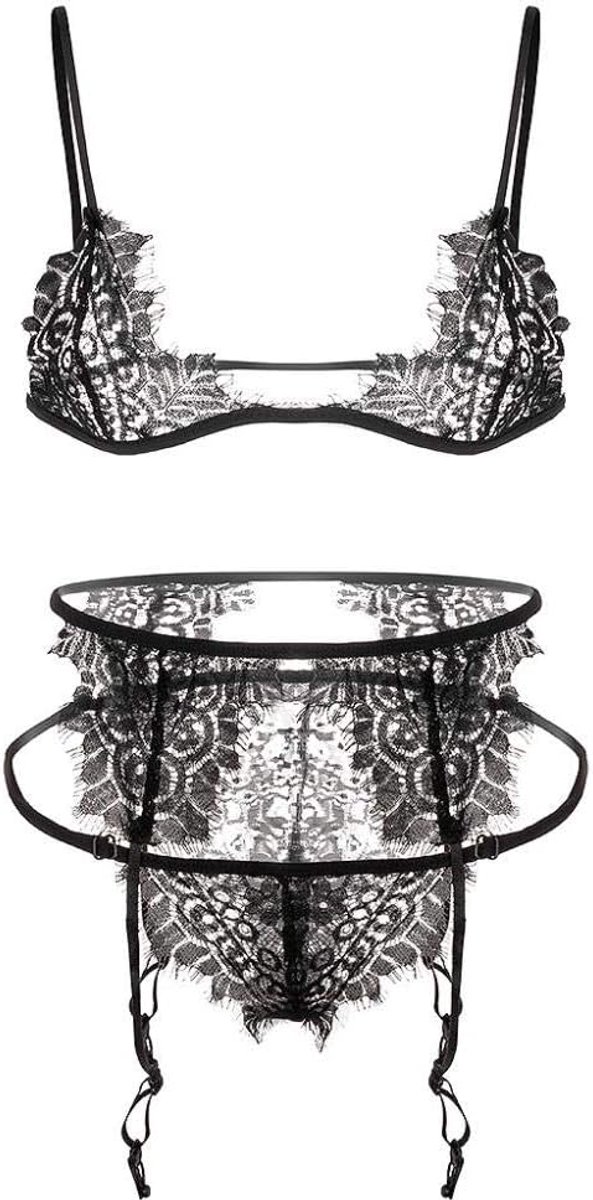 Lingeriesets dames 2 ST Erotische Lingerie Dames Kostuums Kanten Beha Verleiding Porno Ondergoed Sexy Lingerie Vrouwen Nachtkleding Set
