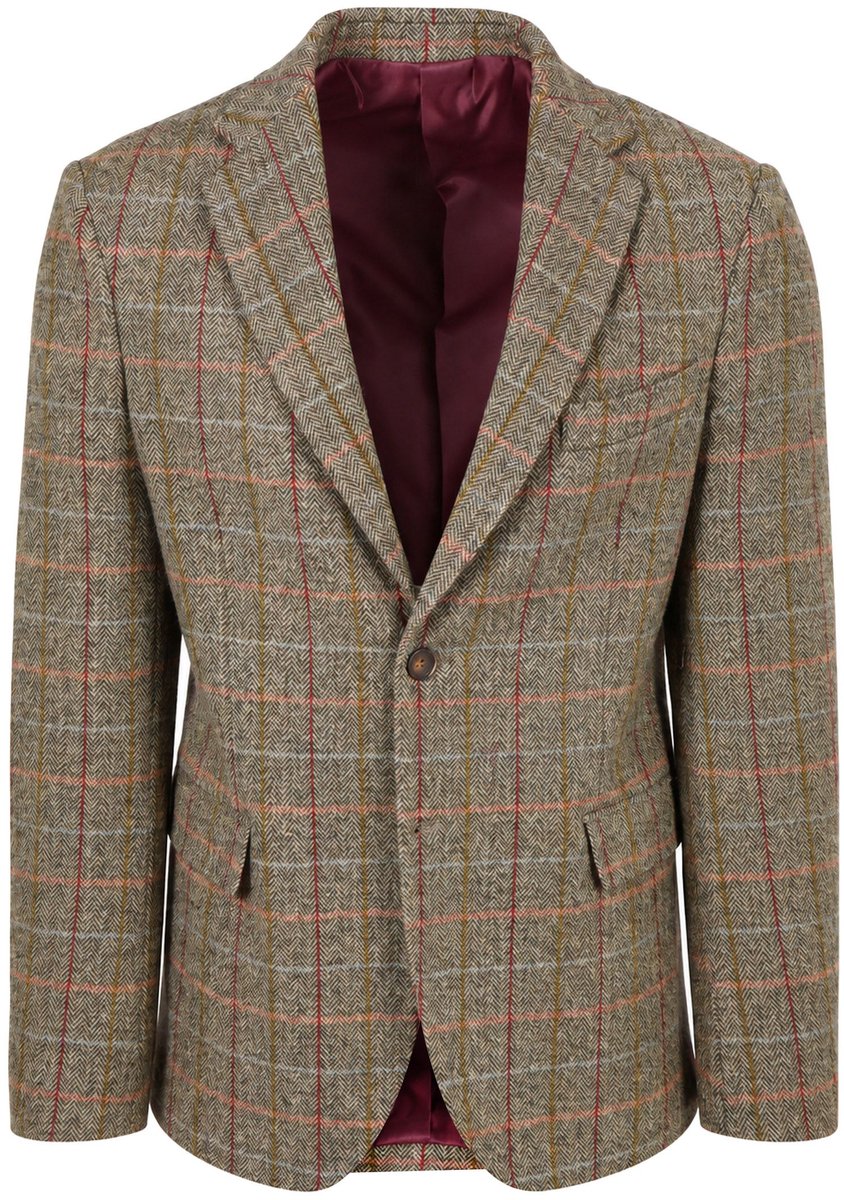 Steppin' Out Colbert Shetland Wool Check Green - Maat 48 - Heren blazer