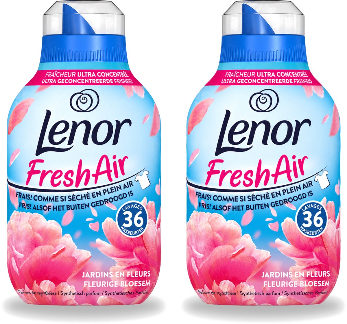 2 x Lenor - Wasverzachter - Fresh Air - Fleurige Bloesem - 36 Wasbeurten - Voordeelverpakking - 2 stuks