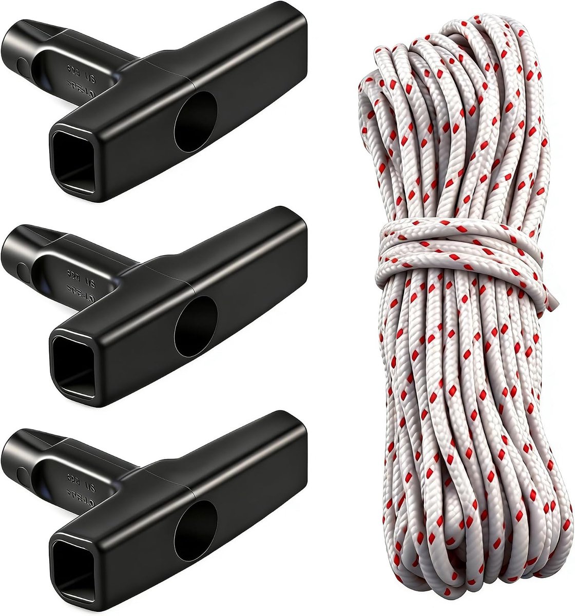 10 meter 3,0 mm trekkoord met 3 stuks startergreep voor grasmaaier, kettingzaag, trimmer, edger, borstel, snijder, motoronderdelen