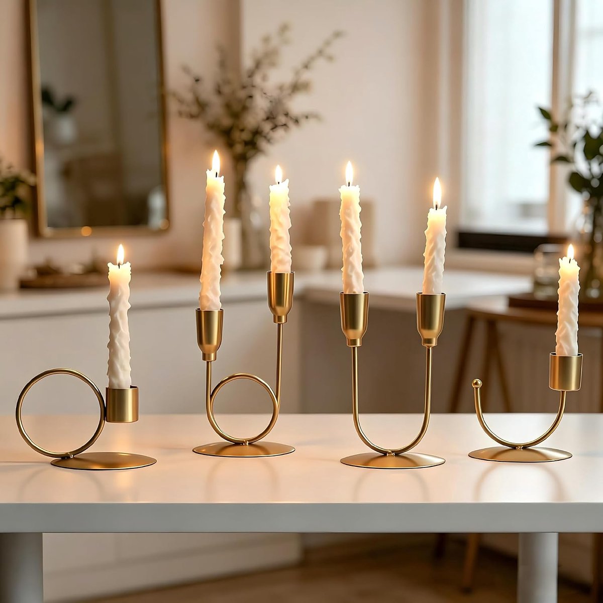 4 stuks vintage staafkaarsenhouders staafkaars metalen kaarsen kandelaar voor bruiloft tafel housewarming cadeau tafeldecoratie Kerstmis salontafel