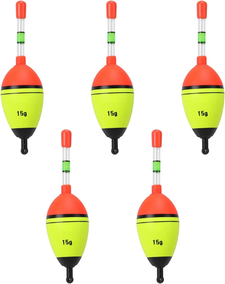 Bobbervloat, dobbers, dobbers, dobbers, 5 stuks 15 g hengeldozers, nachtvissen, hengeldobbers en bobbers, lichtgevende vissen, dobberset, dobberset, hengeldobbers, zwemset