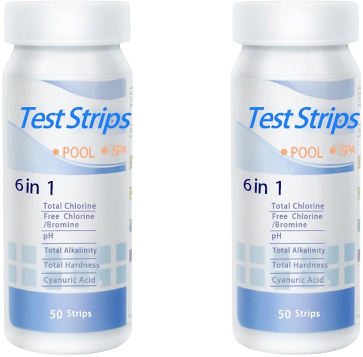 SnelShoppen - PH Teststrips 100 Stuks - 6 in 1 Water Testers voor Zwembad, Aquarium, Waterhardheid, Chlorine en Bromine Monitoring - Betrouwbare Water