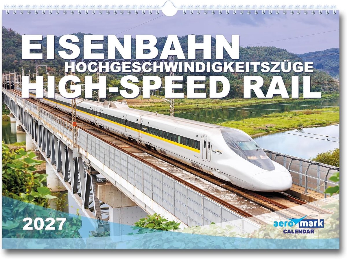 Wandkalender - Multicolor - A3 - Premium Foto's van Hogesnelheidstreinen - Voor Spoorwegfans