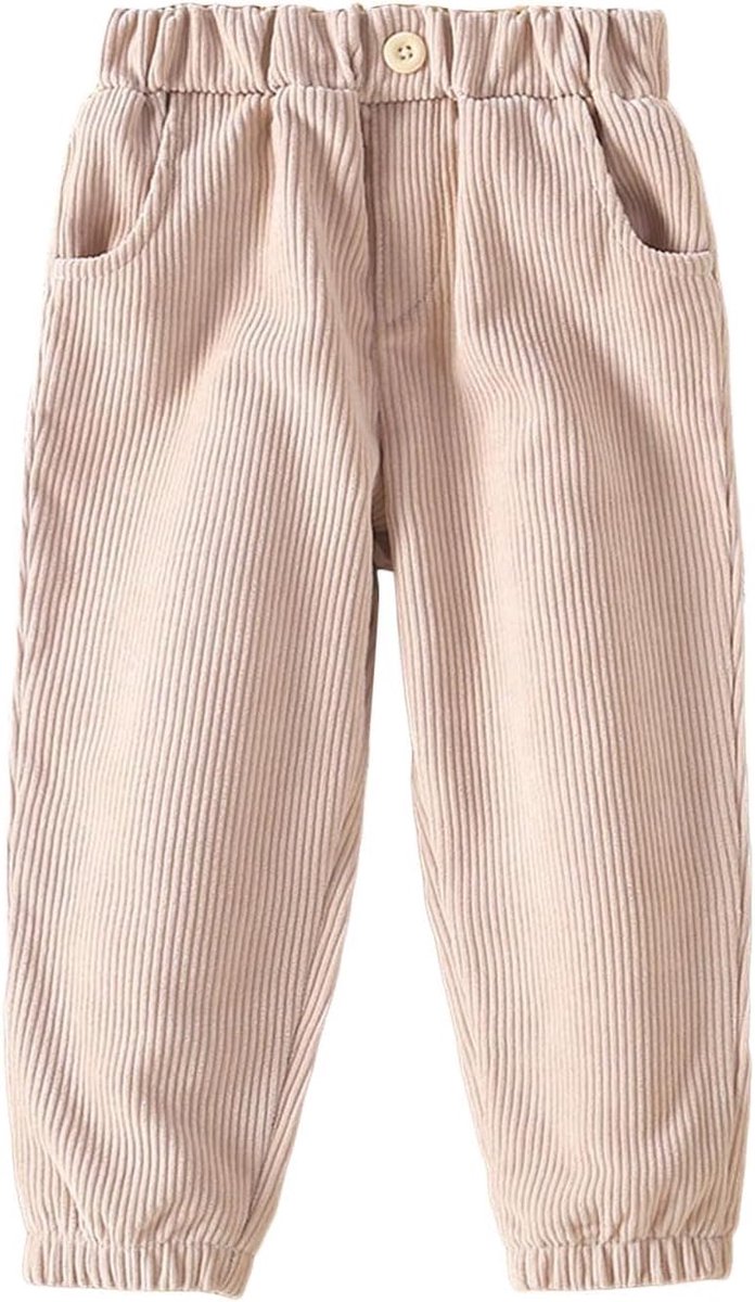 Corduroy broek voor meisjes, zacht en comfortabel, met elastische tailleband, ideaal voor dagelijks gebruik en outdooractiviteiten.
