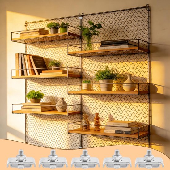 30 stuks kubusconnectoren, rasterkubus, modulair, roestvrijstalen raster, wandpaneelclips, voor gridwall-display, zware rasterklemmen voor muurbeugelklemmen voor winkel, thuisorganizer — afbeelding 3