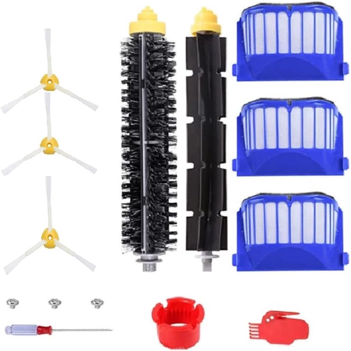 Onderdelen Compatibel voor iRobot Roomba 675 677 671 655 645 Robotica, Filter, Zijborstel, Varkenshaar en Flexibele Beater Brush, Reinigingsgereedschap en Schroef