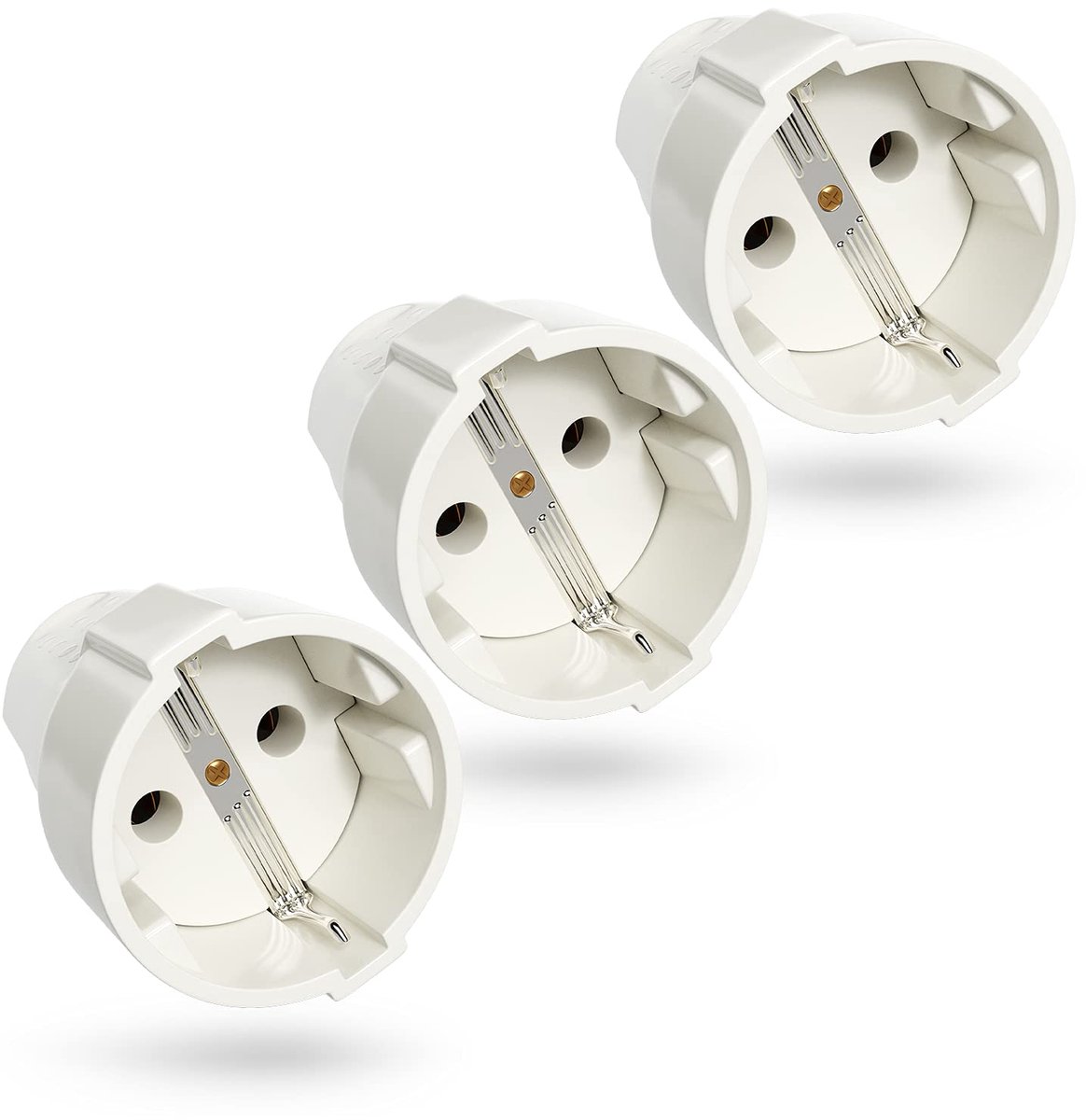 Aansluitcontact 3 x 2-polig - PVC met trekontlasting - 250 V 16 A 3.7 kW - ideaal voor verlengkabels - ShopVlot