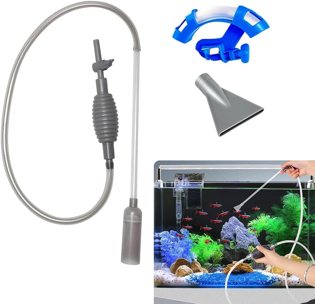 Aquarium Lever - 150 cm slang - compleet met accessoires - ideaal voor waterwissels - ShopVlot