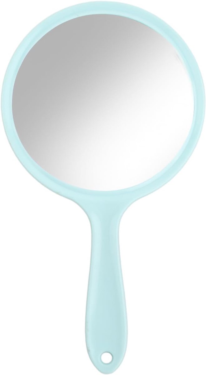 SnelShoppen - Handspiegel met Handvat, Dubbelzijdige Spiegel, 1x en 3x Vergroting, Cosmetica Spiegel, Make-up Spiegel, Ronde Vorm voor Vrouwen, Geschi