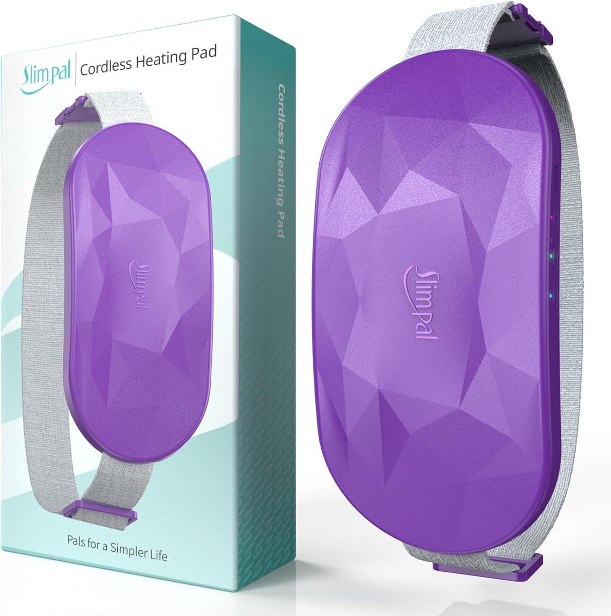 SnelShoppen - Draagbaar Elektrisch Verwarmingskussen voor Menstruatiepijnverlichting, Oplaadbare USB Heats Pad, Rugpijn en Kramp Verlichting, Paars, P