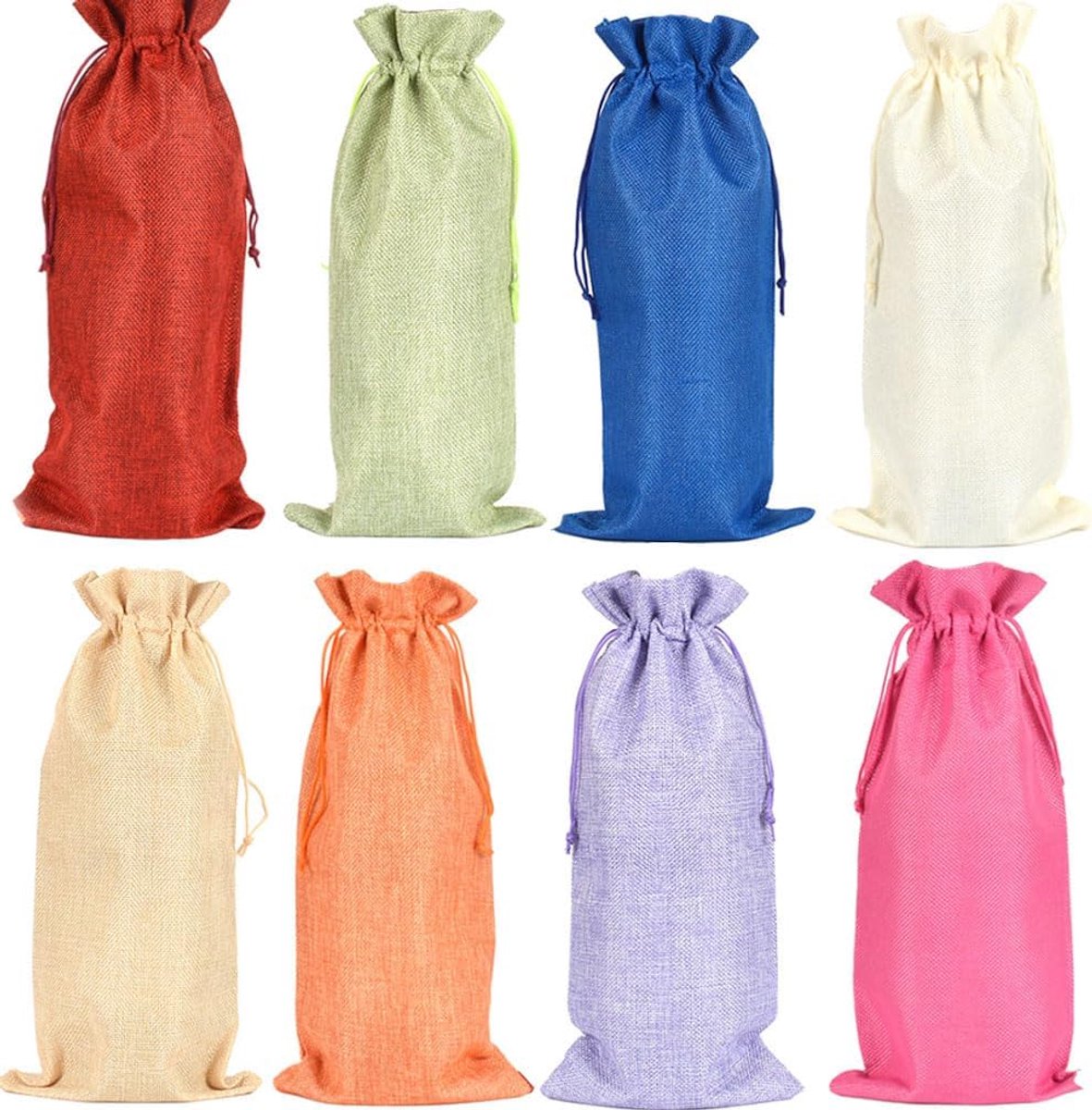 8 stuks jute zakjes met trekkoord, snoepzak, opbergtas, cadeauzakjes voor feestjes