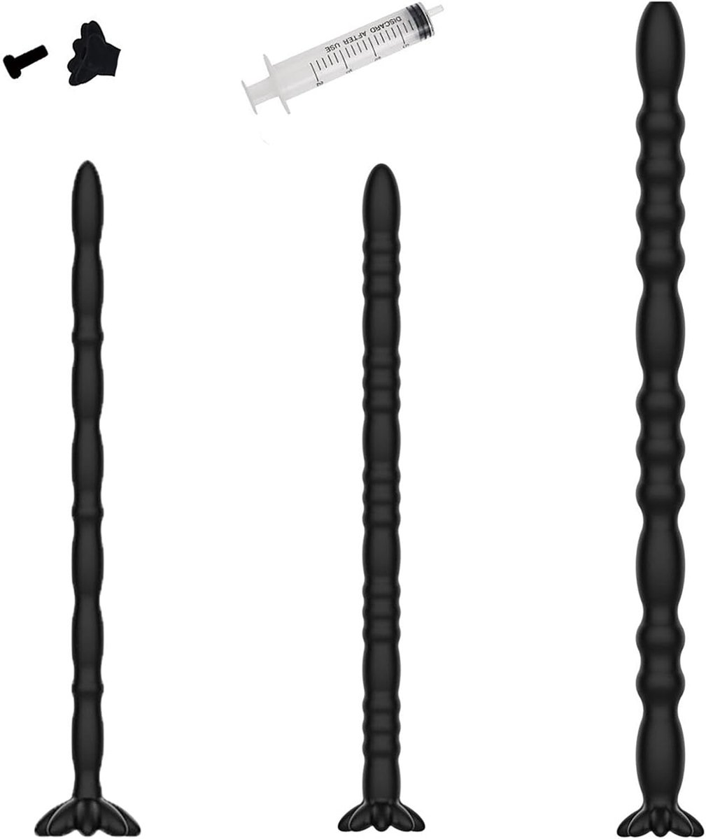 Urethra Sound Male Sex Toys 3pcs Hollow Penis Plug Urethral Dilator Adult Urethral Masturbation Wand for Urethral Training (Black)