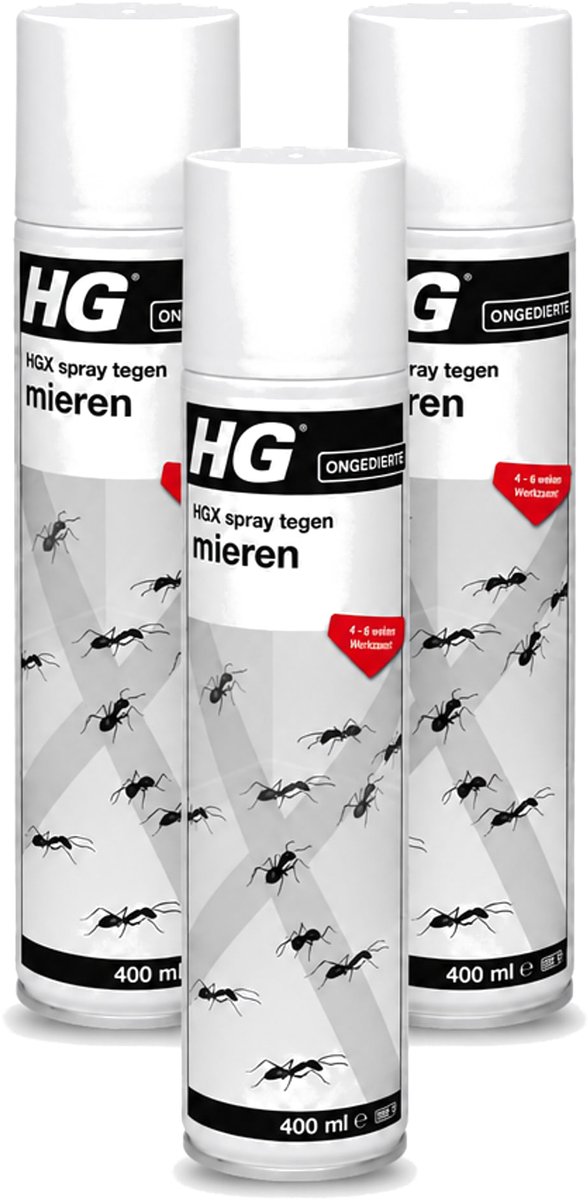 3 x HG X - Spray tegen Mieren - Direct Werkende Mierenbestrijding - 400 ml - Voordeelverpakking - 3 stuks