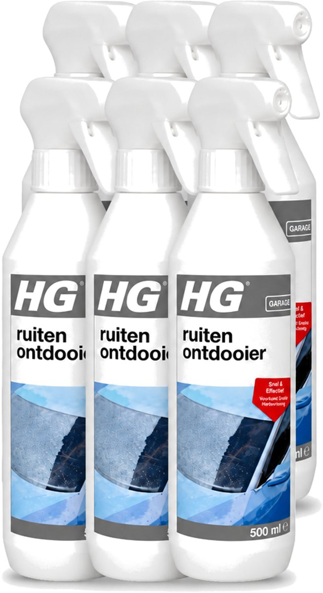 6 x HG - Ruitenontdooier Spray - Snel & Effectief - Voorkomt Snelle Herbevriezing - 500 ml - Voordeelverpakking - 6 stuks