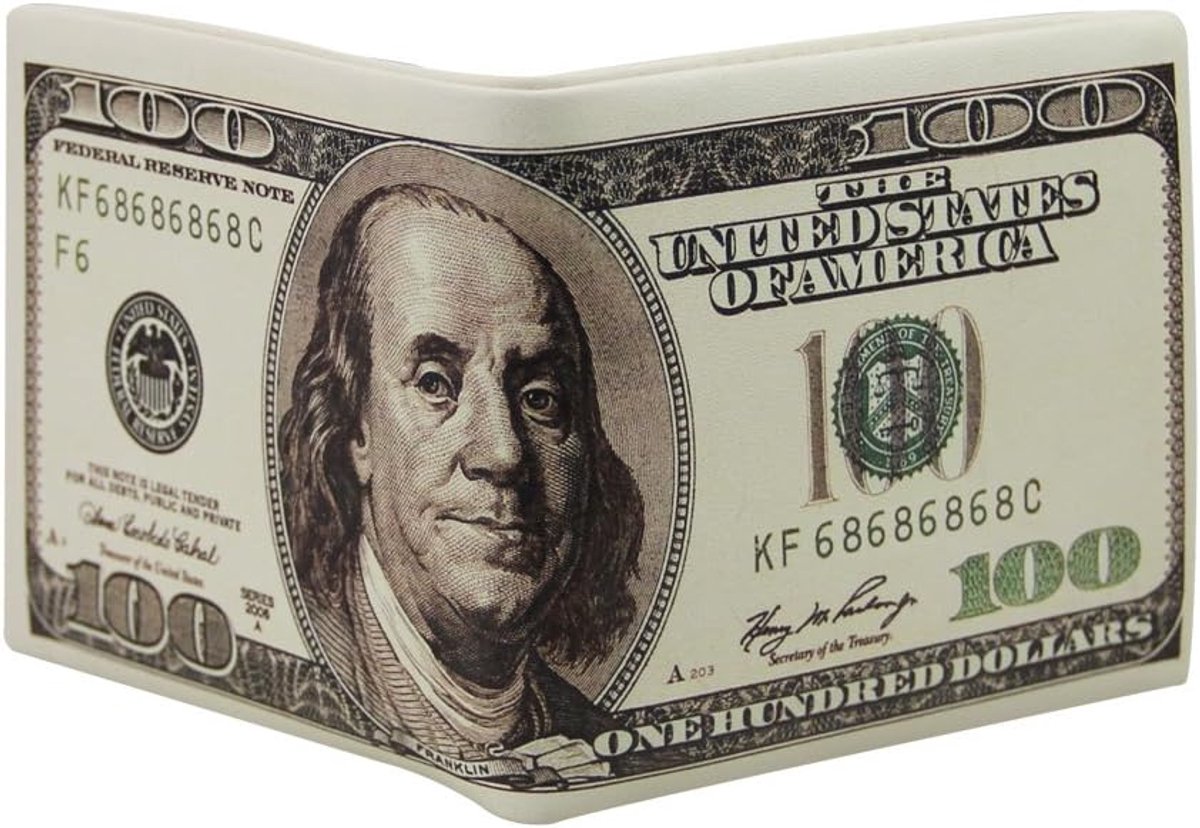 Portemonnee portemonnee lederen portemonnee heren dames portemonnee Amerikaanse dollar stijl portemonnee creditcardhouder, 1, 11 cm x 22 cm x 33 cm, Vintage